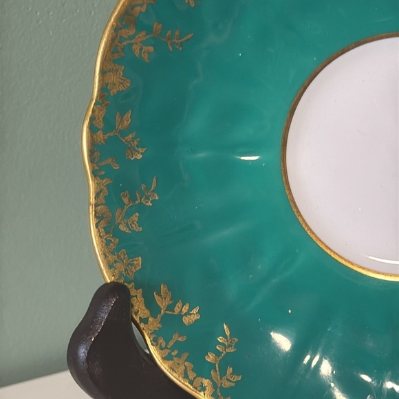 Aynsley teacup saucer 2468 turquoise - Picture 2 of 4